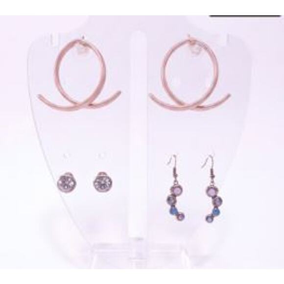 Ann Taylor Stud Ombre Blue Ear Climbers Nordstrom Hoop Earrings Set of 4 NWT 98 - Picture 1 of 11